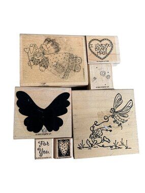 Assorted Stampin Up Rubber Stamps Collection - Crafty Fun for Card Making